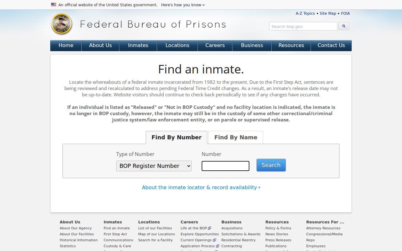 Federal inmate locator used after a Madison County related federal arrest