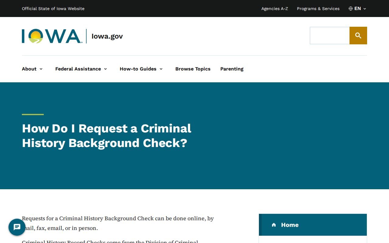 Iowa official background check instructions for Madison County criminal history